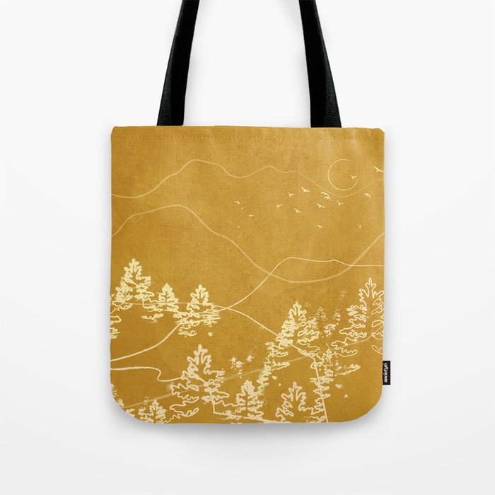 Minimalist Landscape Line Art III Tote Bag Gallery Image 1