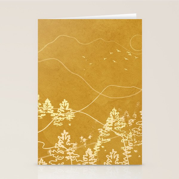 Minimalist Landscape Line Art III Stationery Card Gallery Image 2