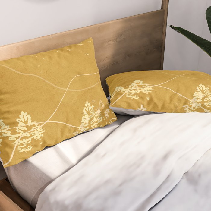 Minimalist Landscape Line Art III Pillow Sham Gallery Image 2