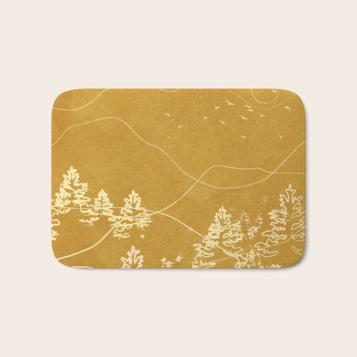 Minimalist Landscape Line Art III Bath Mat Gallery Image 1