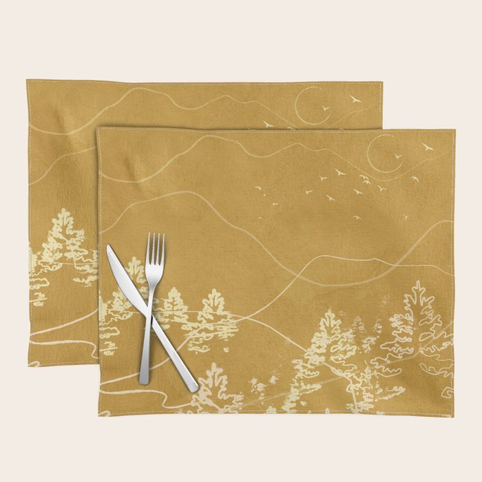 Minimalist Landscape Line Art III Placemat Gallery Image 1