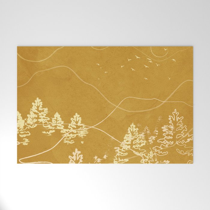 Minimalist Landscape Line Art III Welcome Mat Gallery Image 1