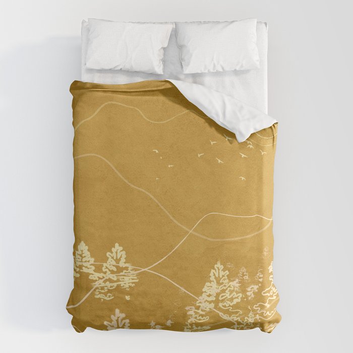Minimalist Landscape Line Art III Duvet Cover Gallery Image 6