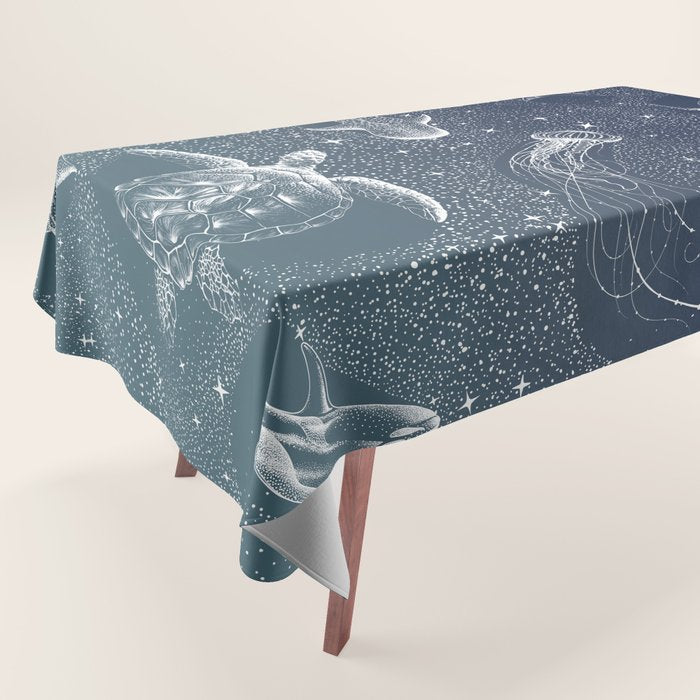 Cosmic Ocean  COLOR GRAD -  turquoise Tablecloth Gallery Image 1