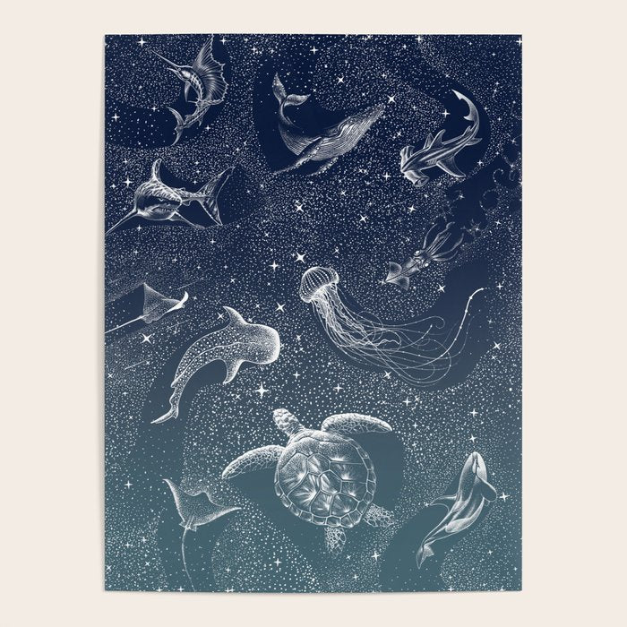 Cosmic Ocean  COLOR GRAD -  turquoise Poster Gallery Image 4