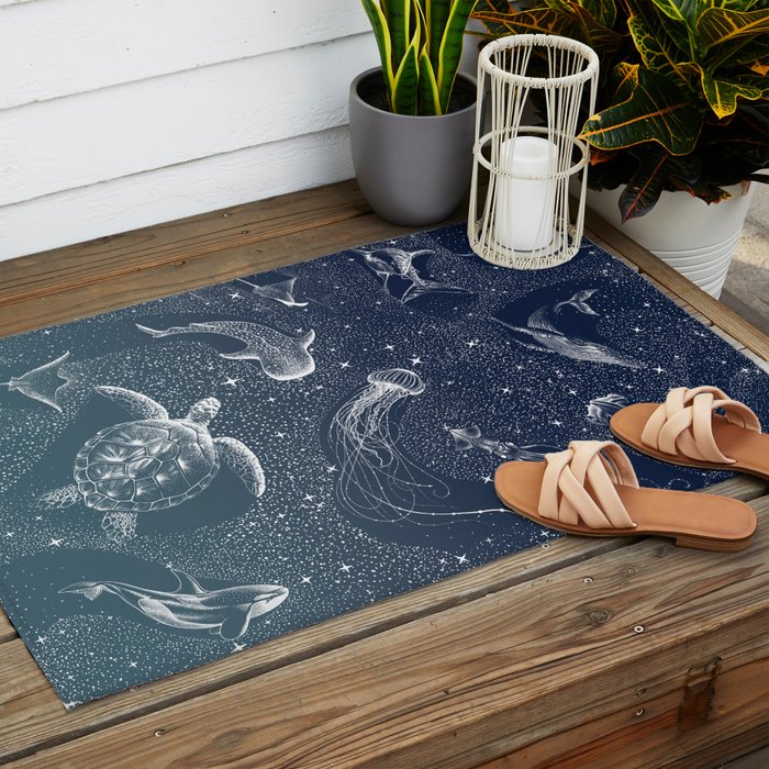 Cosmic Ocean  COLOR GRAD -  turquoise Outdoor Rug Gallery Image 2