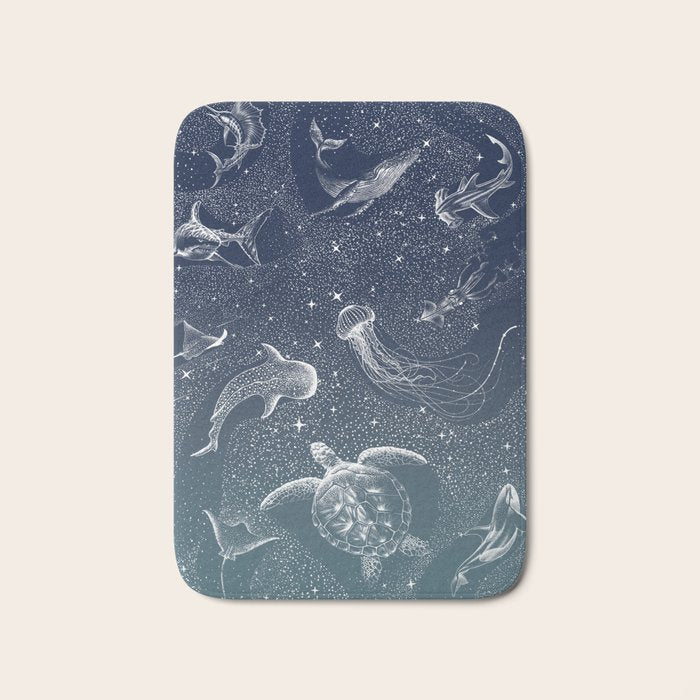 Cosmic Ocean  COLOR GRAD -  turquoise Bath Mat Gallery Image 1