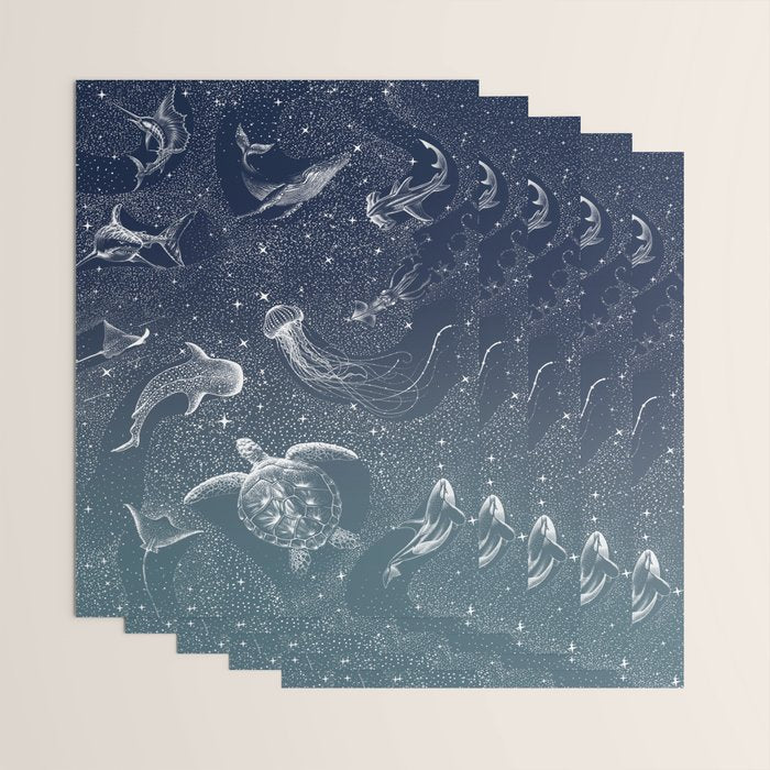 Cosmic Ocean  COLOR GRAD -  turquoise Wrapping Paper Gallery Image 3