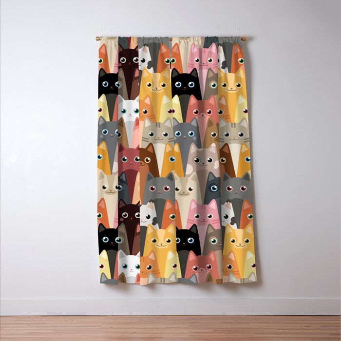 Cats Pattern Window Curtain Gallery Image 3