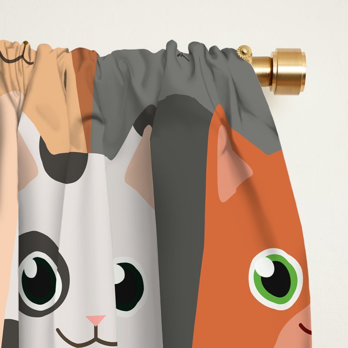 Cats Pattern Window Curtain Gallery Image 2