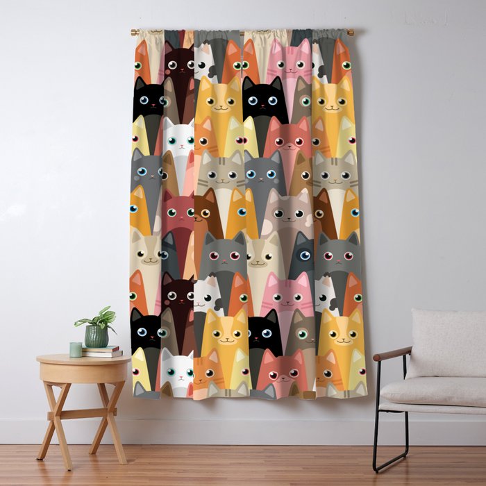 Cats Pattern Window Curtain Gallery Image 5