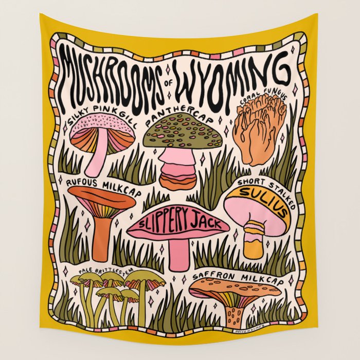 Mushrooms of Wyoming Wall Tapestry Gallery Image 4