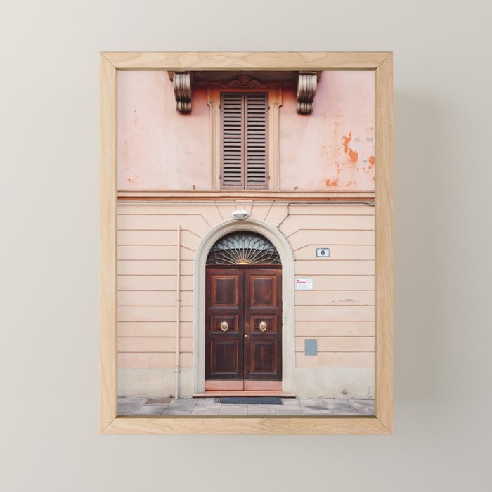 Bologna front door | Travel photography Italy | Pastel tones poster print Mini Art Print Gallery Image 1