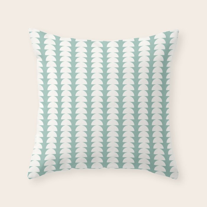 Maude Pattern - Teal Green Throw Pillow Gallery Image 1