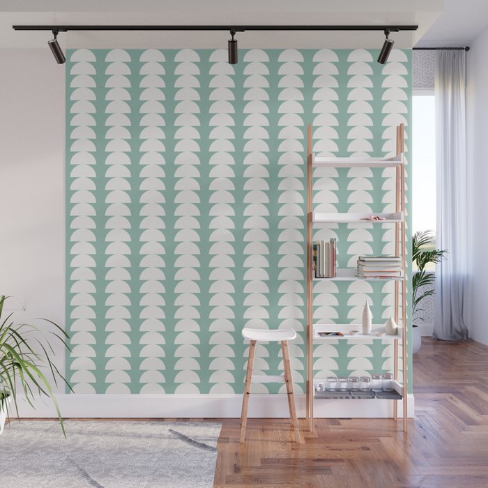 Maude Pattern - Teal Green Wall Mural Gallery Image 1