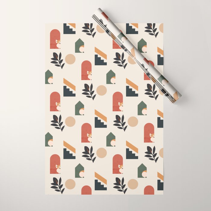 Hide and Seek Corgi Wrapping Paper Gallery Image 1