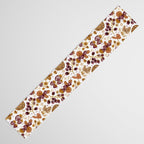 Garden Vegetables & Fresh Fruit in Ochre & Burgundy Table Runner Gallery Image 3