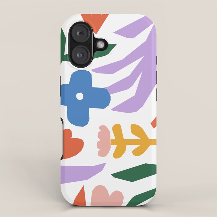 Retro spring flower nature drawing iPhone Case Gallery Image 1