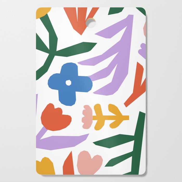 Retro spring flower nature drawing Cutting Board Gallery Image 1