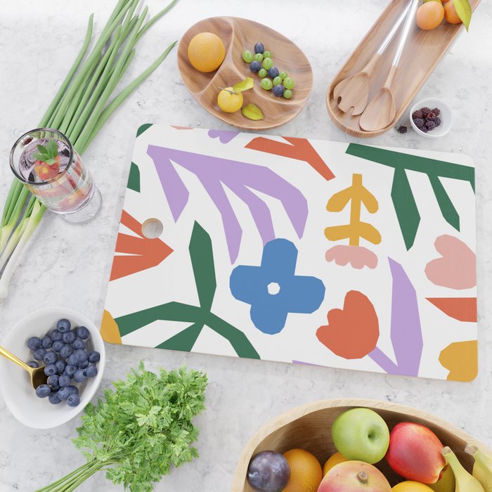 Retro spring flower nature drawing Cutting Board Gallery Image 2