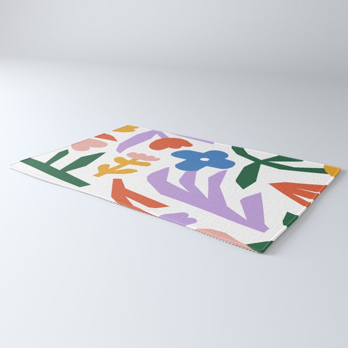 Retro spring flower nature drawing Rug Gallery Image 3