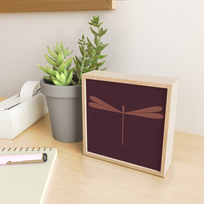 Dragonfly Pattern III Dark Red Mini Art Print Gallery Image 2