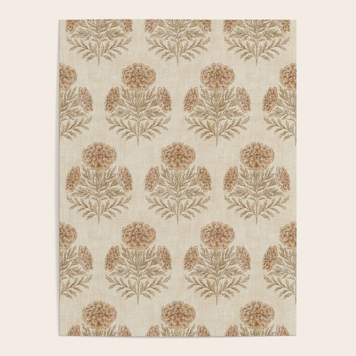 Marigold - faded terracotta and olive Poster Gallery Image 4