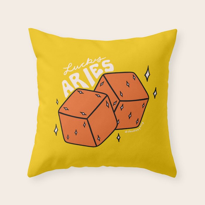 Aries Dice Throw Pillow Gallery Image 6