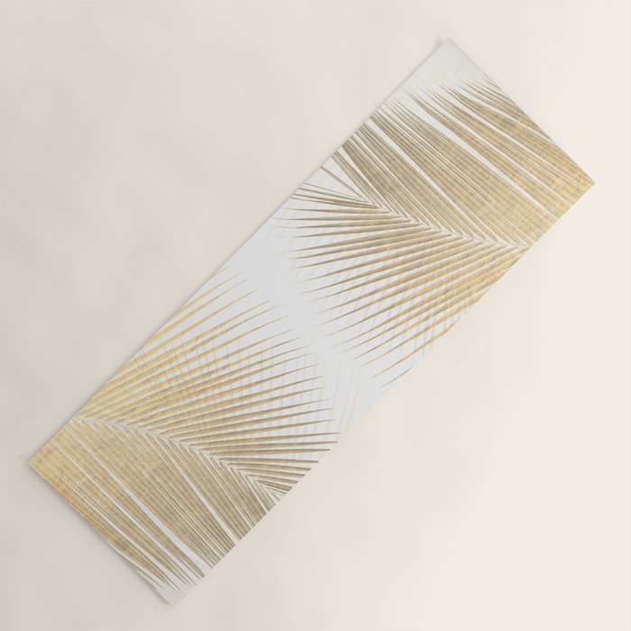 Palm leaf synchronicity - gold Yoga Mat Gallery Image 1