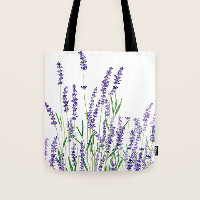 lavender watercolor horizontal Tote Bag Gallery Image 1