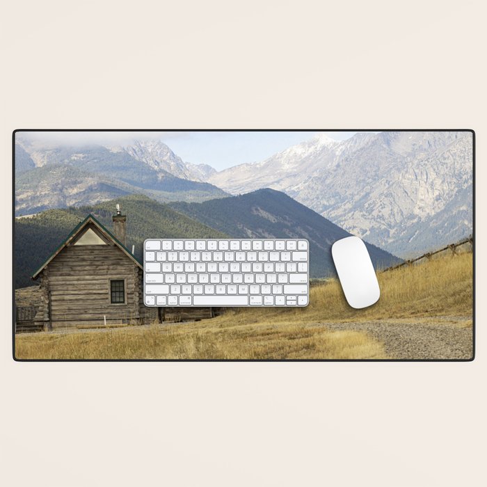 Montana Mountain Landscape Photography x Cabin Wall Art Desk Mat Gallery Image 1