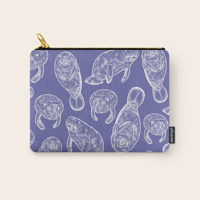 Veri Peri Periwinkle Manatees Carry All Pouch Gallery Image 1