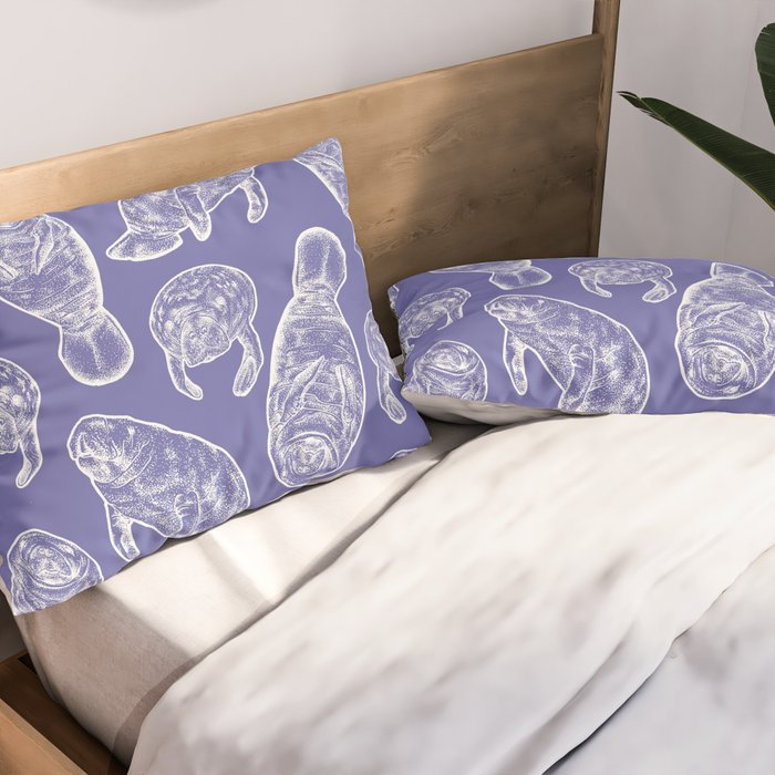 Veri Peri Periwinkle Manatees Pillow Sham Gallery Image 2