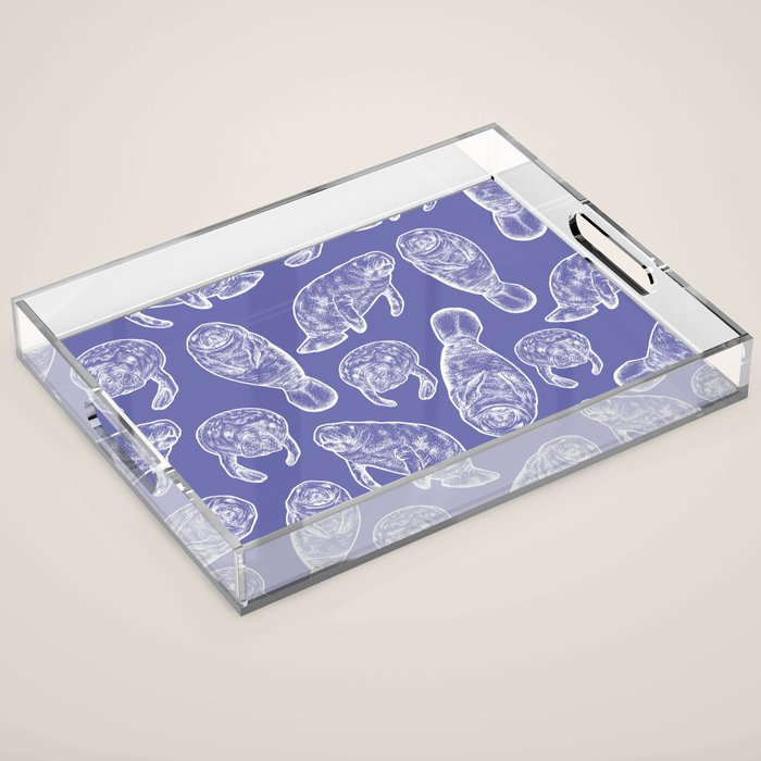 Veri Peri Periwinkle Manatees Acrylic Tray Gallery Image 1