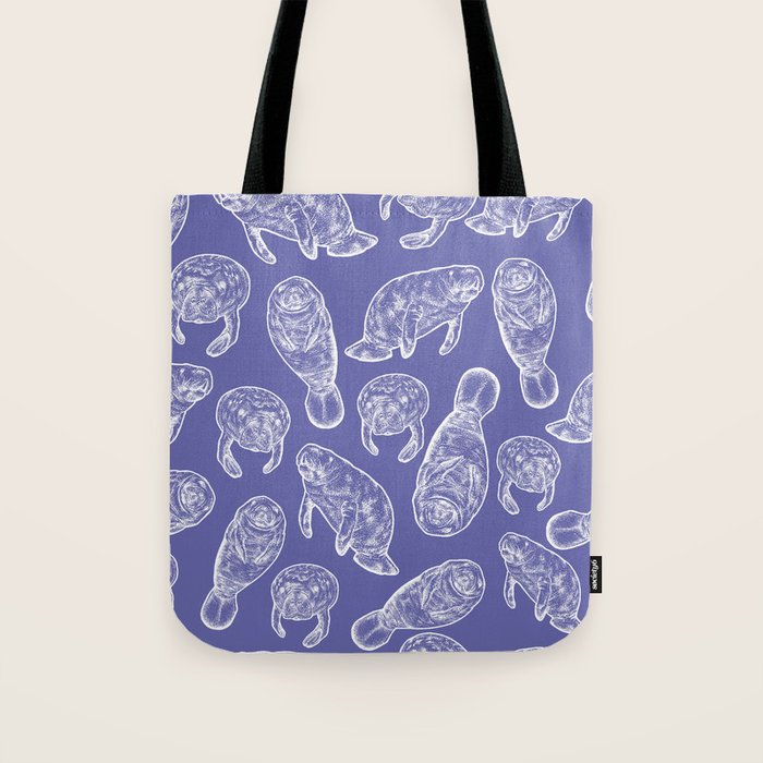 Veri Peri Periwinkle Manatees Tote Bag Gallery Image 1