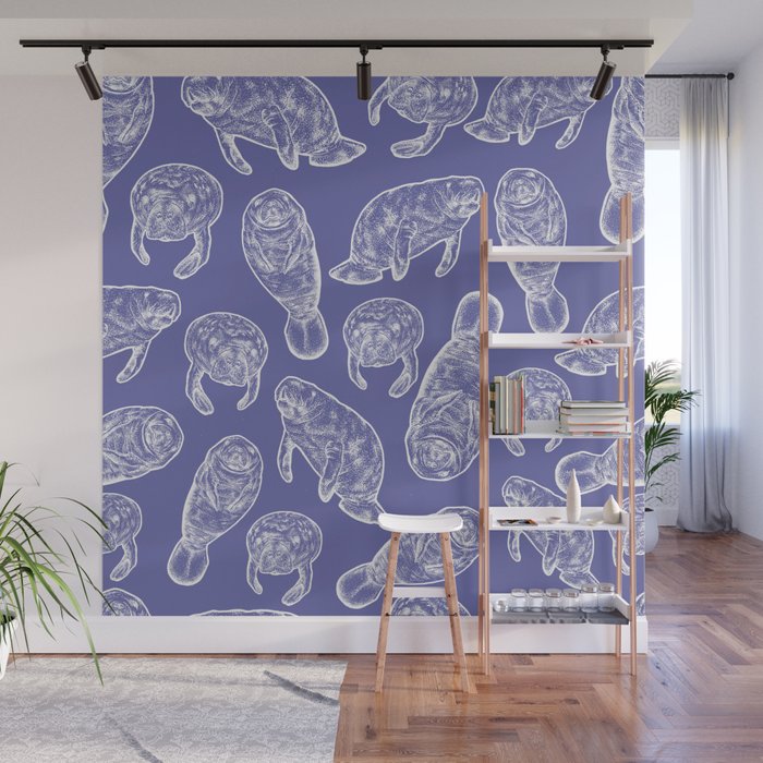 Veri Peri Periwinkle Manatees Wall Mural Gallery Image 1
