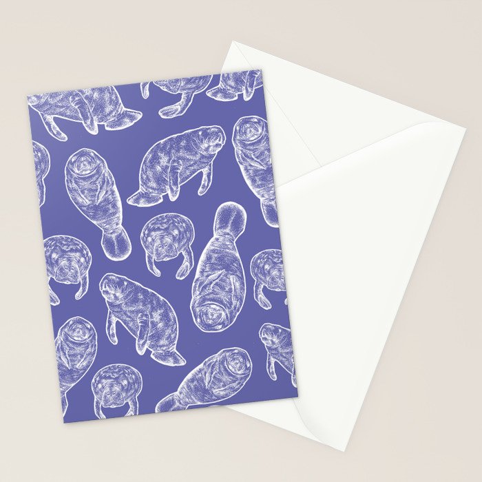 Veri Peri Periwinkle Manatees Stationery Card Gallery Image 2