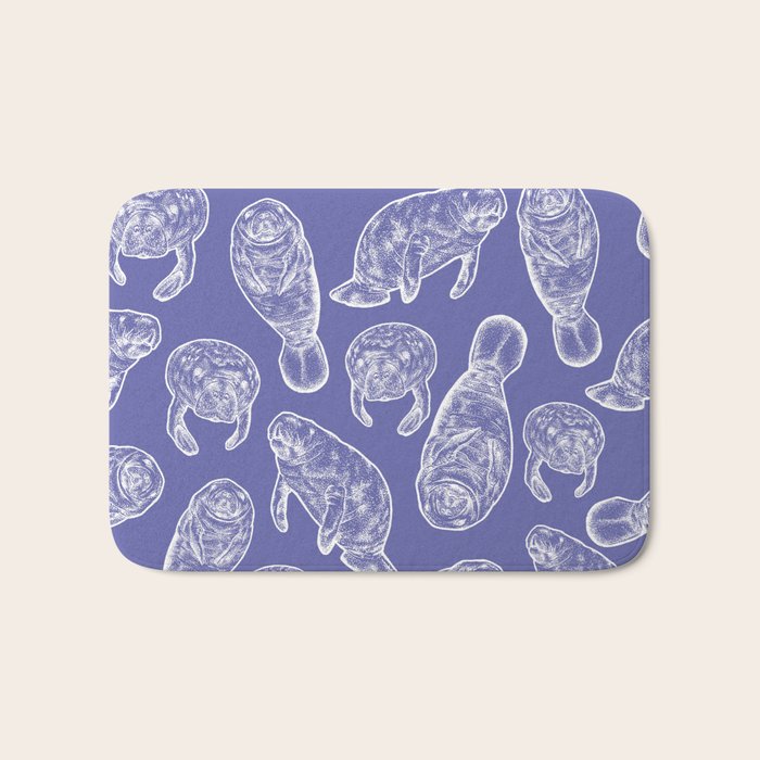 Veri Peri Periwinkle Manatees Bath Mat Gallery Image 1