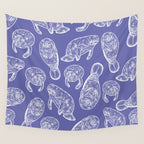 Veri Peri Periwinkle Manatees Wall Tapestry Gallery Image 4