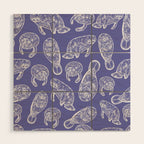 Veri Peri Periwinkle Manatees Wood Wall Art Gallery Image 1