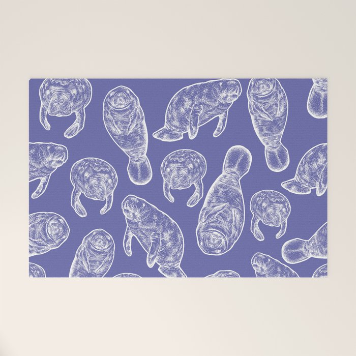 Veri Peri Periwinkle Manatees Welcome Mat Gallery Image 1