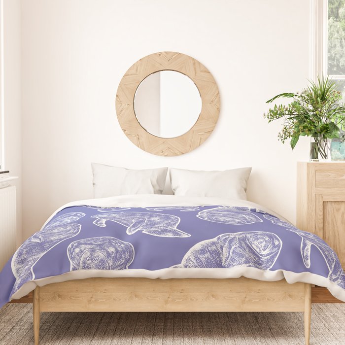 Veri Peri Periwinkle Manatees Duvet Cover Gallery Image 3