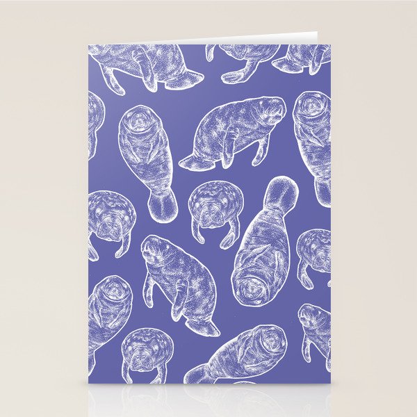 Veri Peri Periwinkle Manatees Stationery Card Gallery Image 2
