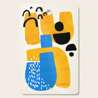 Mid Century Modern abstract Minimalist Fun Colorful Shapes Patterns Ikea Yellow & Blue Cutting Board Gallery Image 1