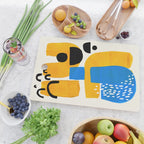 Mid Century Modern abstract Minimalist Fun Colorful Shapes Patterns Ikea Yellow & Blue Cutting Board Gallery Image 2