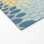 Modern, Abstract, Flower Garden, Blue, Yellow, Gray Welcome Mat Gallery Image 2