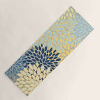 Modern, Abstract, Flower Garden, Blue, Yellow, Gray Yoga Mat Gallery Image 1