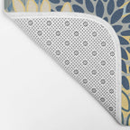 Modern, Abstract, Flower Garden, Blue, Yellow, Gray Bath Mat Gallery Image 2
