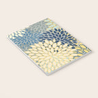 Modern, Abstract, Flower Garden, Blue, Yellow, Gray Notebook Gallery Image 3