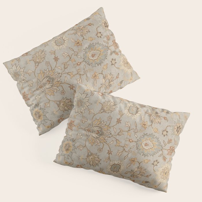 Antique Persian Floral Medallion Vector Painting Pillow Sham Gallery Image 3